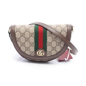 Gucci Ophidia GG Supreme Shoulder Bag Canvas Leather Beige Tan Brown